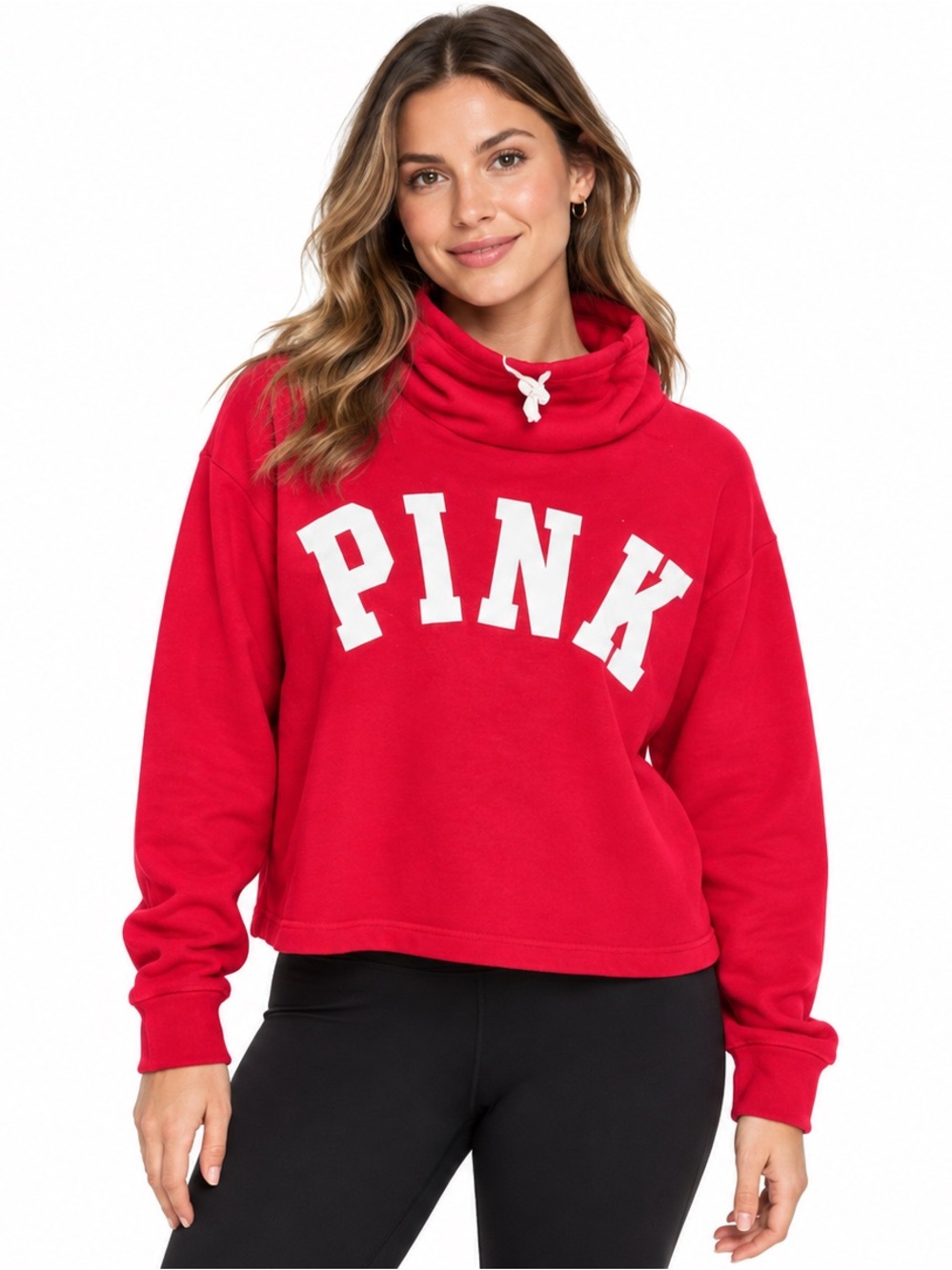 PINK Victoria’s Secret cowl neck cropped pullover Size XS/extra small